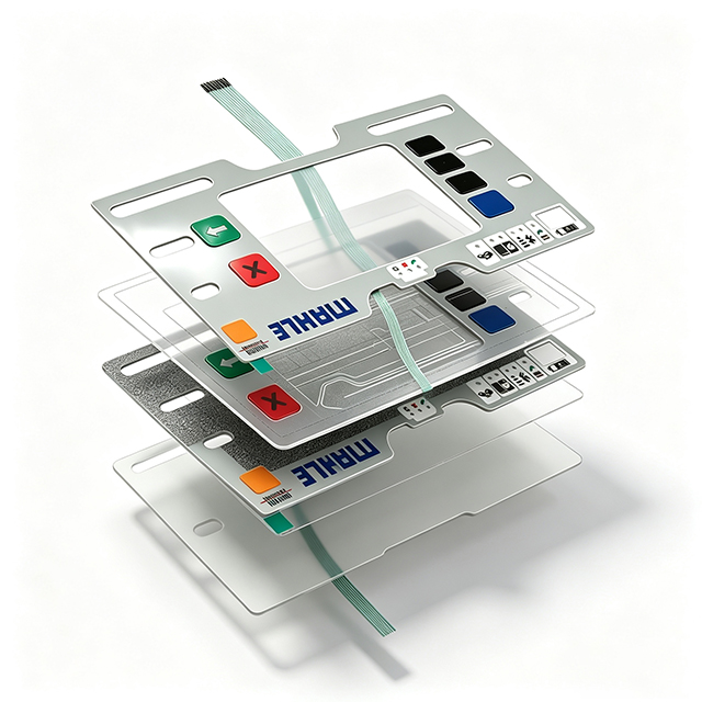 Industrial Tactile Flat Type Membrane Switch With LCD Display Window, MAHLE Equipment Control Keypad