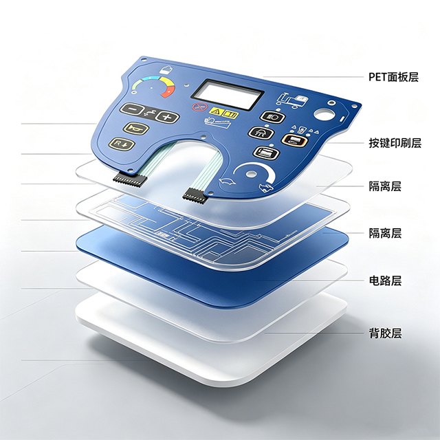 Floor Scrubber Machine Custom Shaped Tactile Membrane Switch
