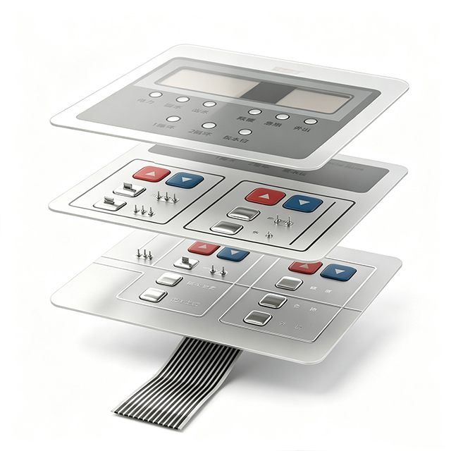 Tactile Flat Type Membrane Switch With LCD Window, Boiler Heater Control Keypad