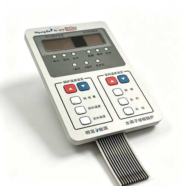 Tactile Flat Type Membrane Switch With LCD Window, Boiler Heater Control Keypad