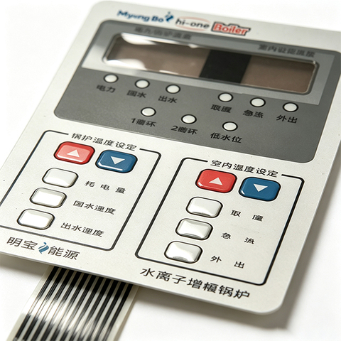 Tactile Flat Type Membrane Switch With LCD Window, Boiler Heater Control Keypad