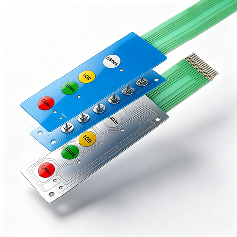 Long Strip Tactile Flat Type Membrane Switch, Split Structure Equipment Control Keypad