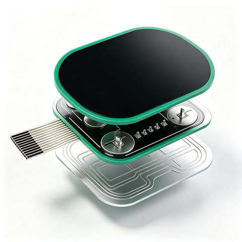 Oval Tactile Flat Type Membrane Switch, Lifting Equipment Controller Keypad